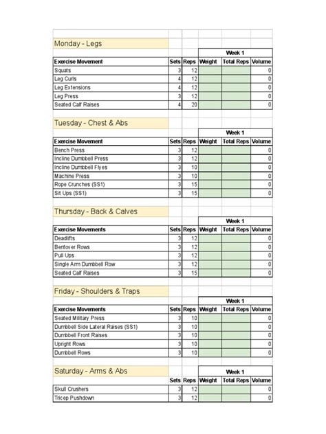 Jay Cutler Workout Program Spreadsheet (2024) .